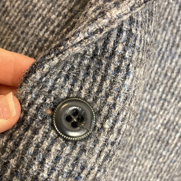 Vintage Harris Tweed Sport Coat Mens 44S Grey Blue Wool Retro Blazer Jacket - Picture 8 of 15